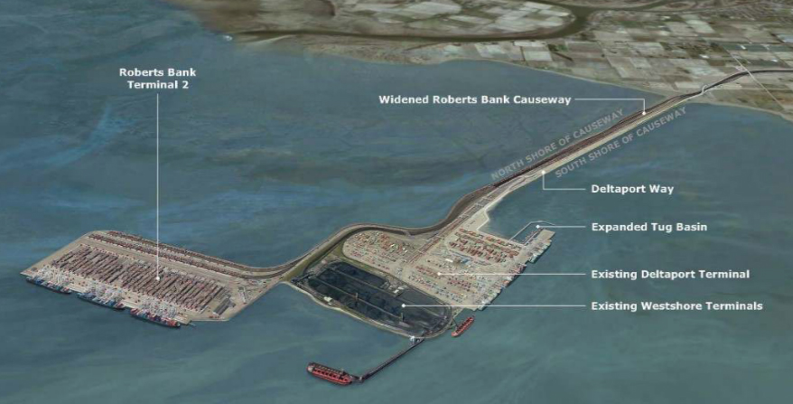 Illustration of proposed intermodal terminal on artificial island
