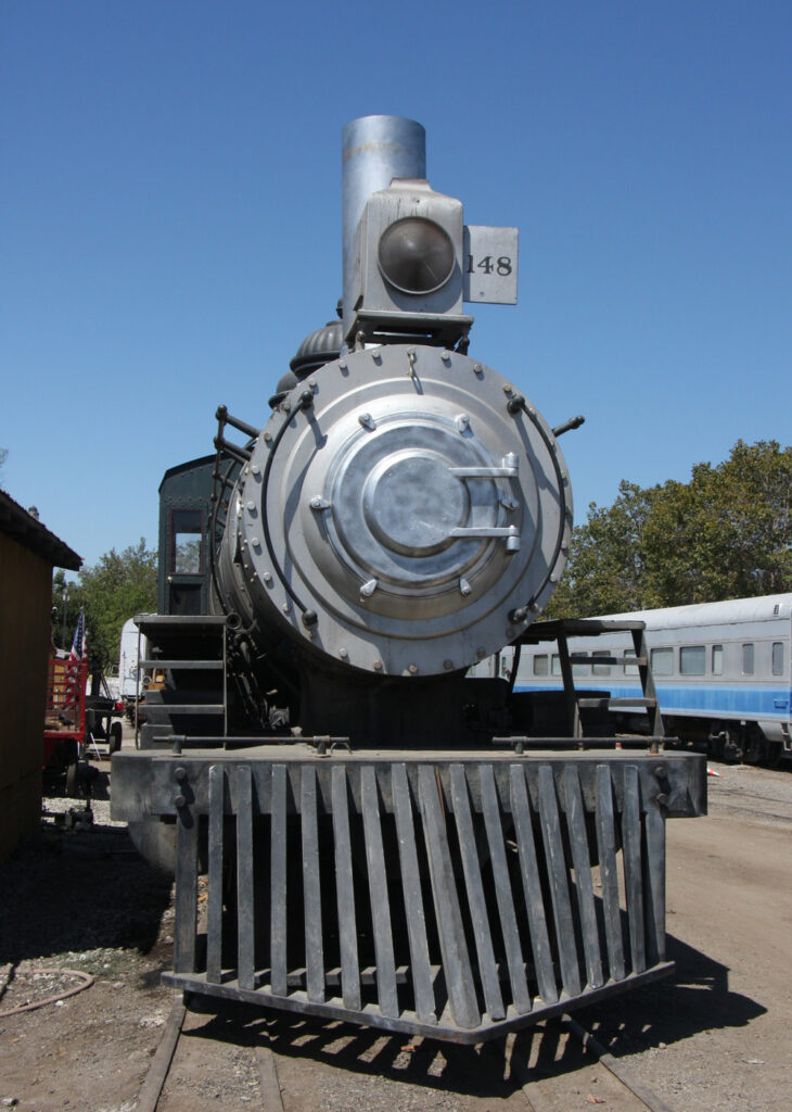 silver front hood of train