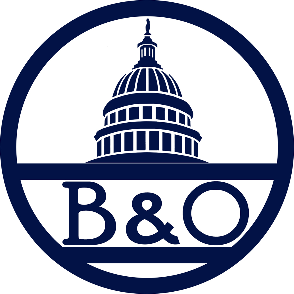 Logo of Baltimore & Ohio Railroad — circular emblem with Capitol dome