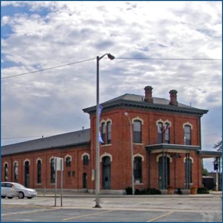 View of exterior of Jackson, Mich., station