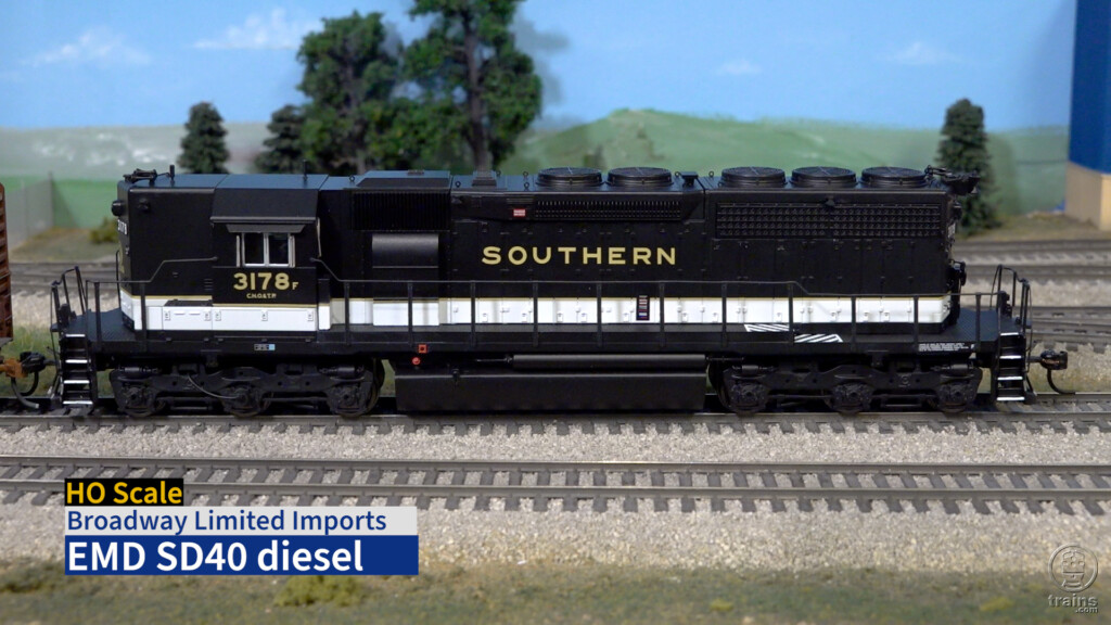 Screen shot of Broadway Limited Imports HO scale SD40 Product Review video.