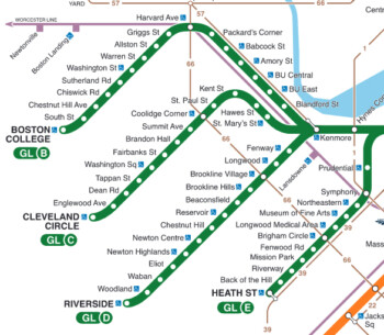 No One Hurt As MBTA Green Line Train Derails Trains   TRN MBTA Green Line Map 350x305 