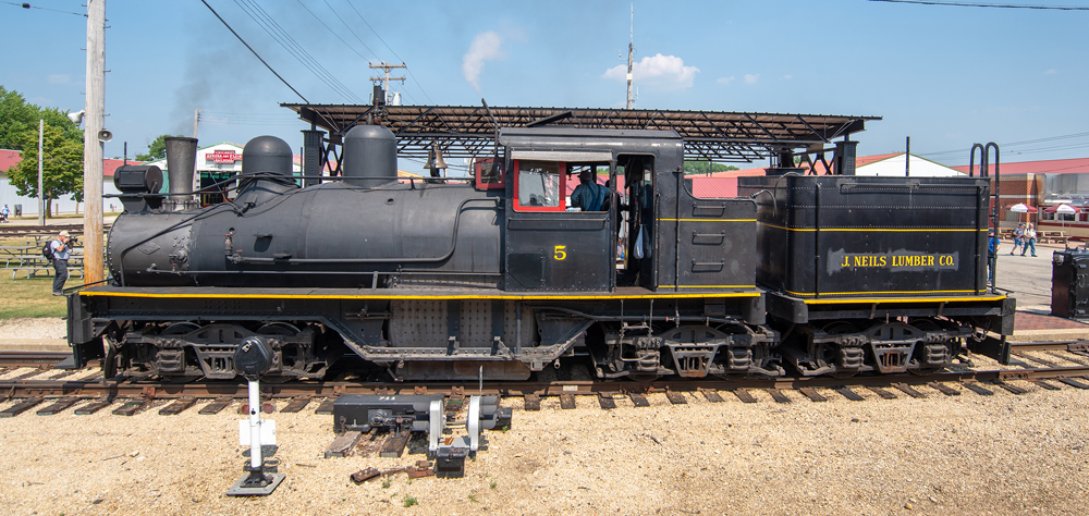 Side view of steam locomotive