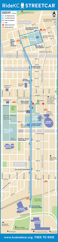 Map of KC Streetcar line