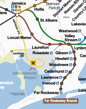 Detail of Long Island Rail Road system map