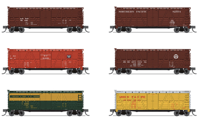 August 7th: An image of multiple model freight cars in different color scheems