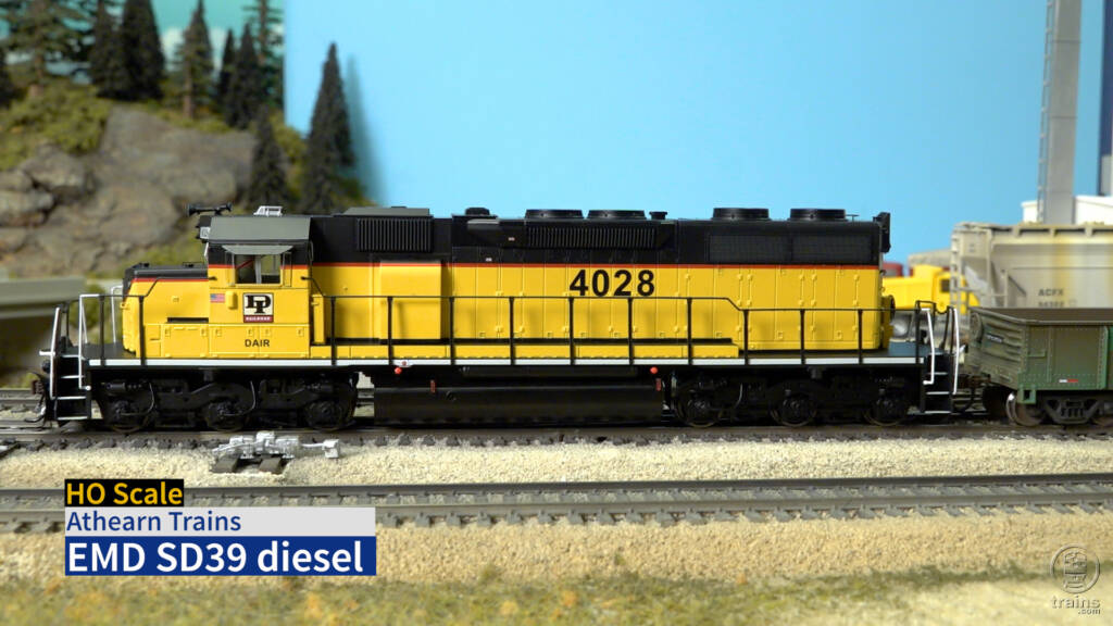 Screen shot of title page for HO scale SD39 review video.