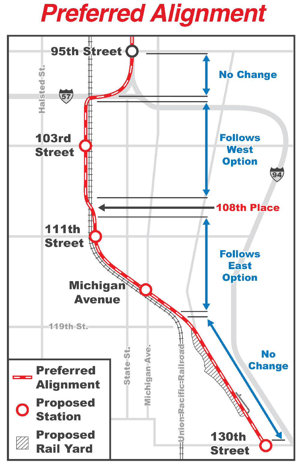 Map illustrating new transit route.