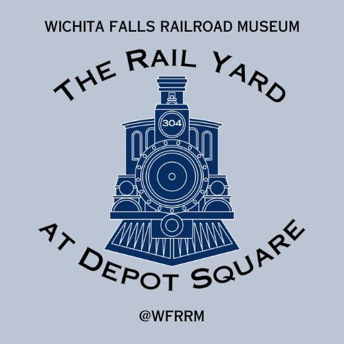 blue logo with train