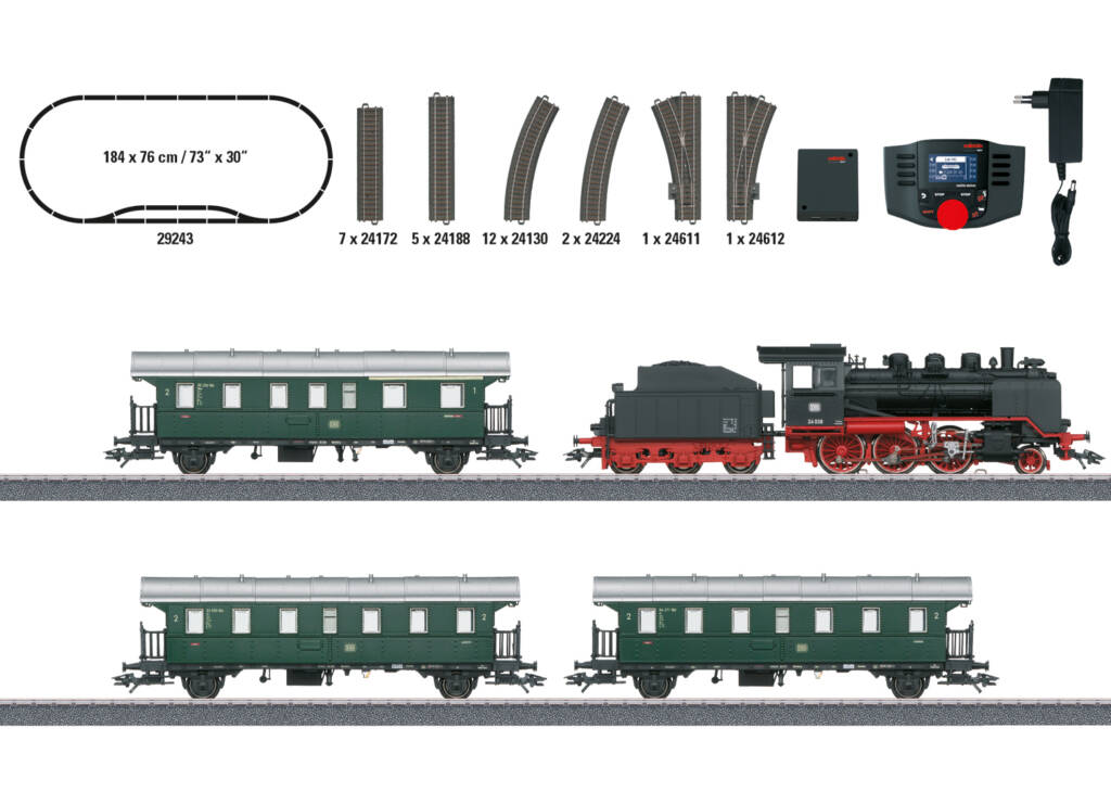 Coffret 16 pièces train électrique noël - locomotive , 12 rails et 3 wagons