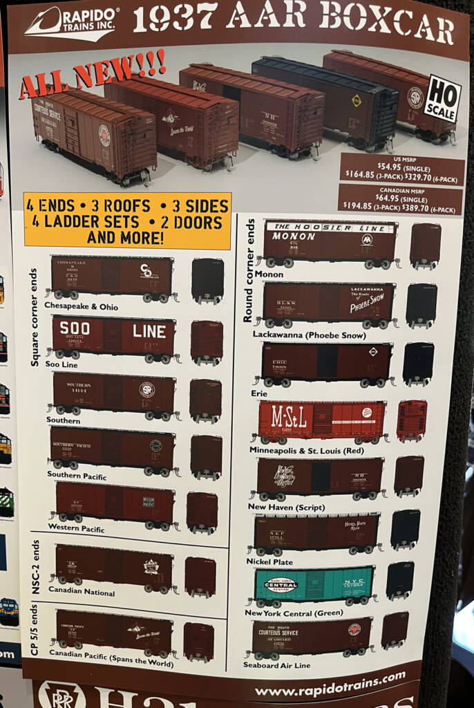 Color photo of banner with line art for HO scale boxcar models.