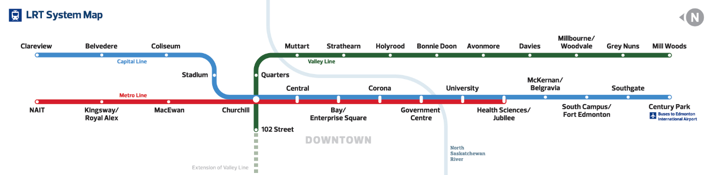 Diagram of light rail system