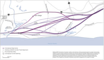 Routes for Del Mar rail tunnel multiply - Trains