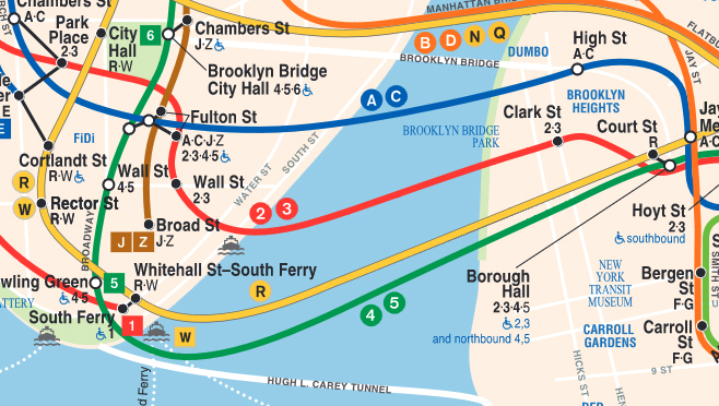 Detail of New York subway map