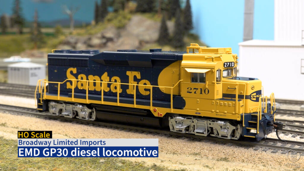 Title screen of Product Review video featuring Broadway Limited Imports HO scale GP30 diesel locomotive.