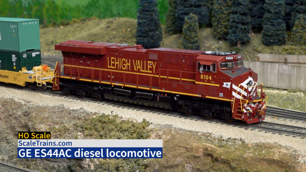 Title screen of Product Review video with HO scale locomotive painted dark red.