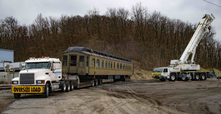 Vintage private car prepared for move