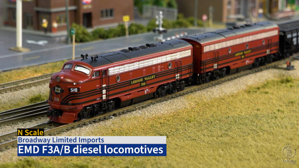 Title screen of Broadway Limited Imports N scale F3A-B Product Review video.