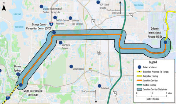 SunRail airport connection to Orlando attractions, Brightline Tampa ...