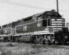 Black-and-white diesel Chicago & Eastern Illinois locomotives