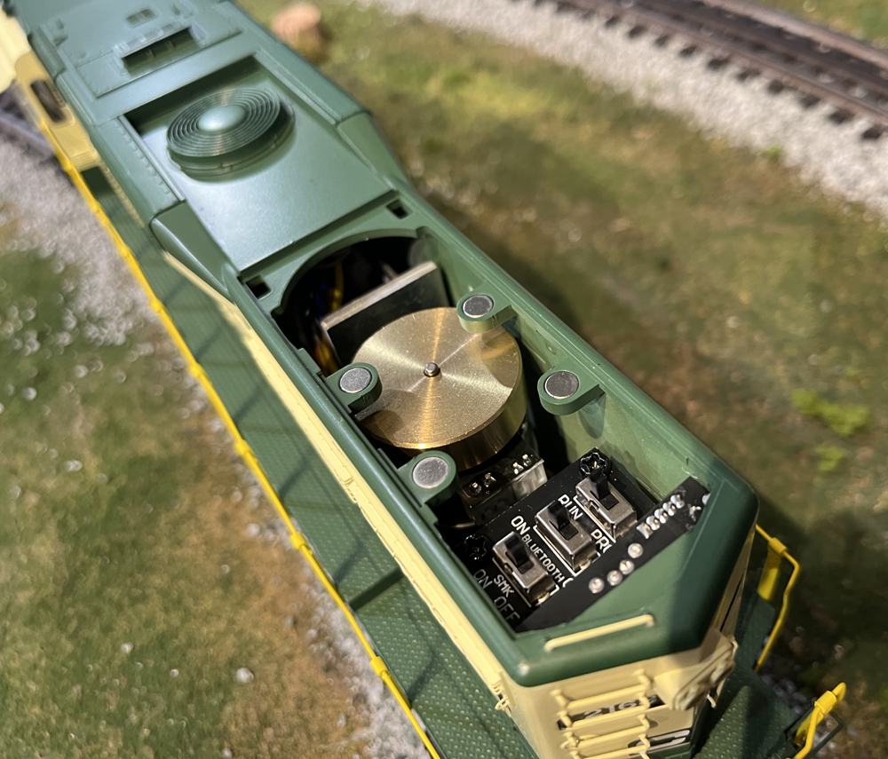 model engine with control panel showing