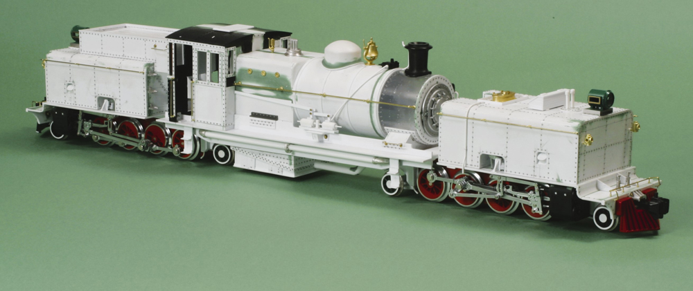 unpainted model steam engine