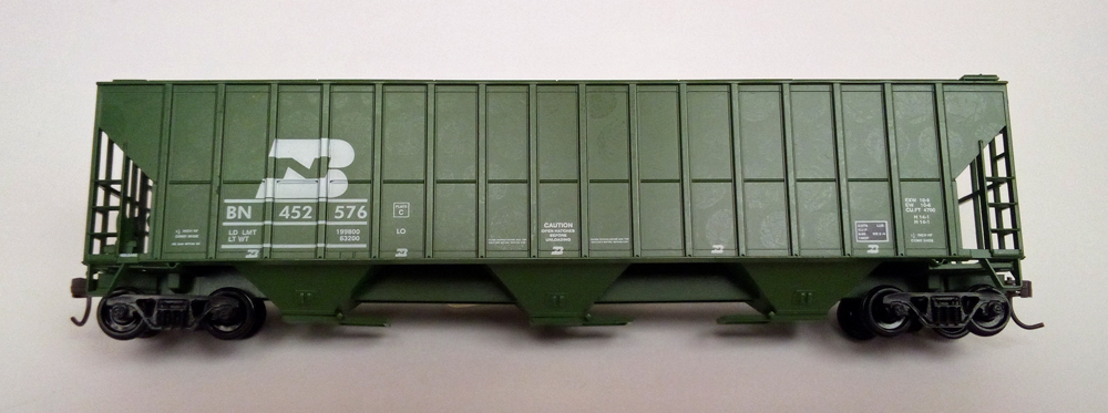 HO scale model painted green with bubble wrap marks. 