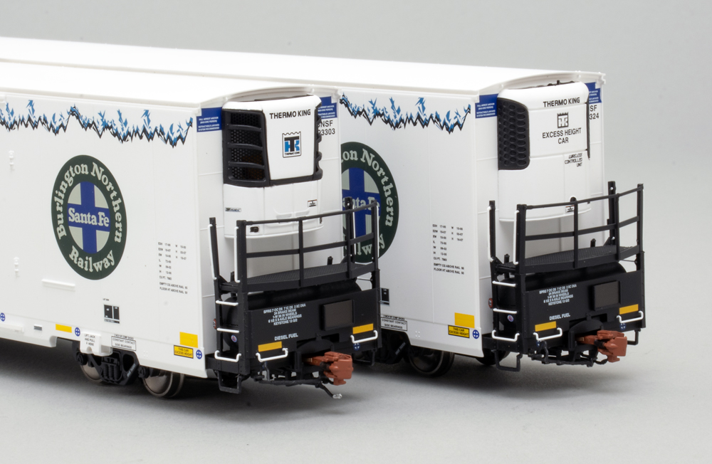 Color photo showing refrigeration units on HO scale mechanical reefers.