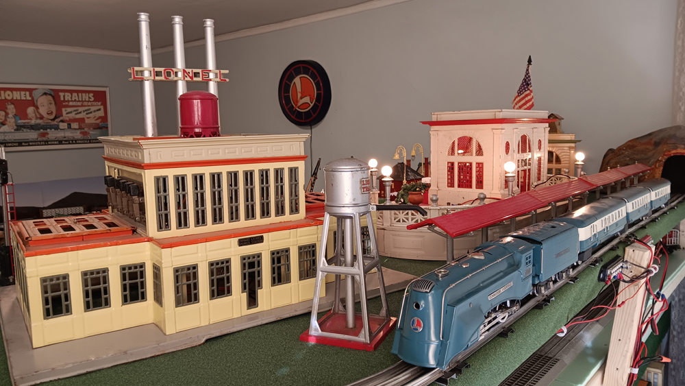 vintage toy trains on layout