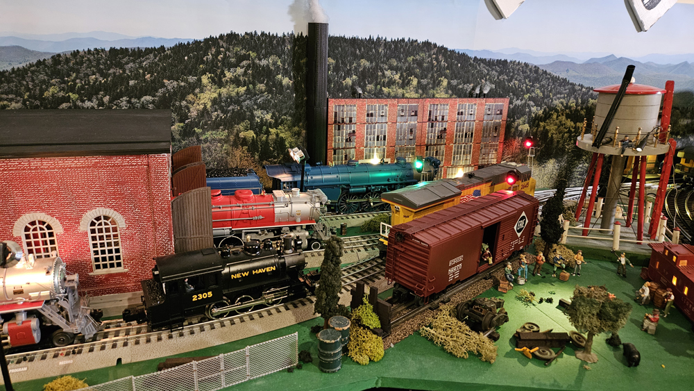 scene on toy train layout