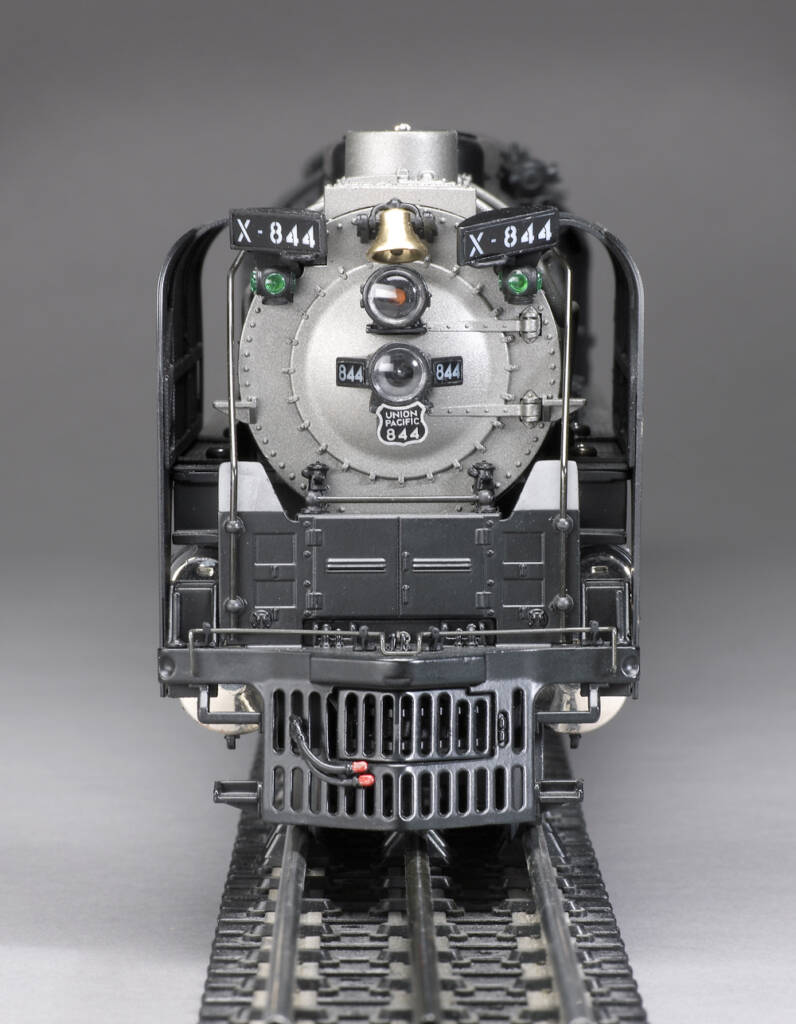 front of steam locomotive with smoke; Lionel No. 11131 Union Pacific 4-8-4
