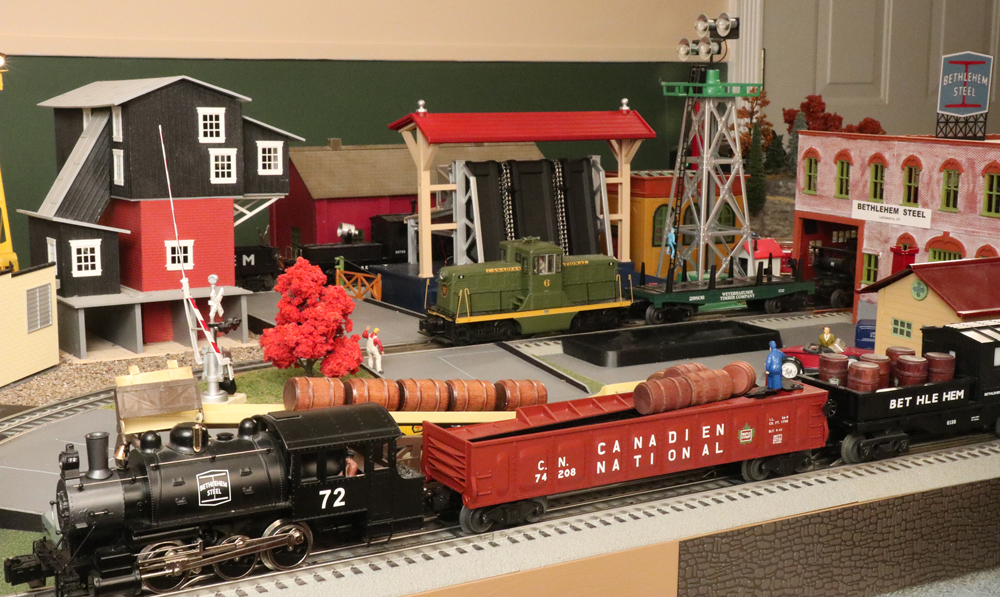 part of model train layout with accessories
