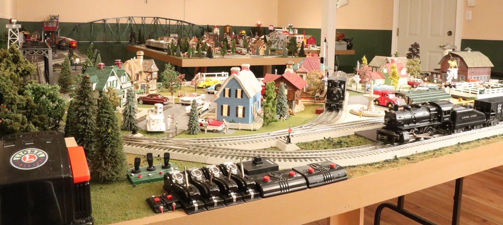 overview of model train layout; handicap accessible toy train layouts