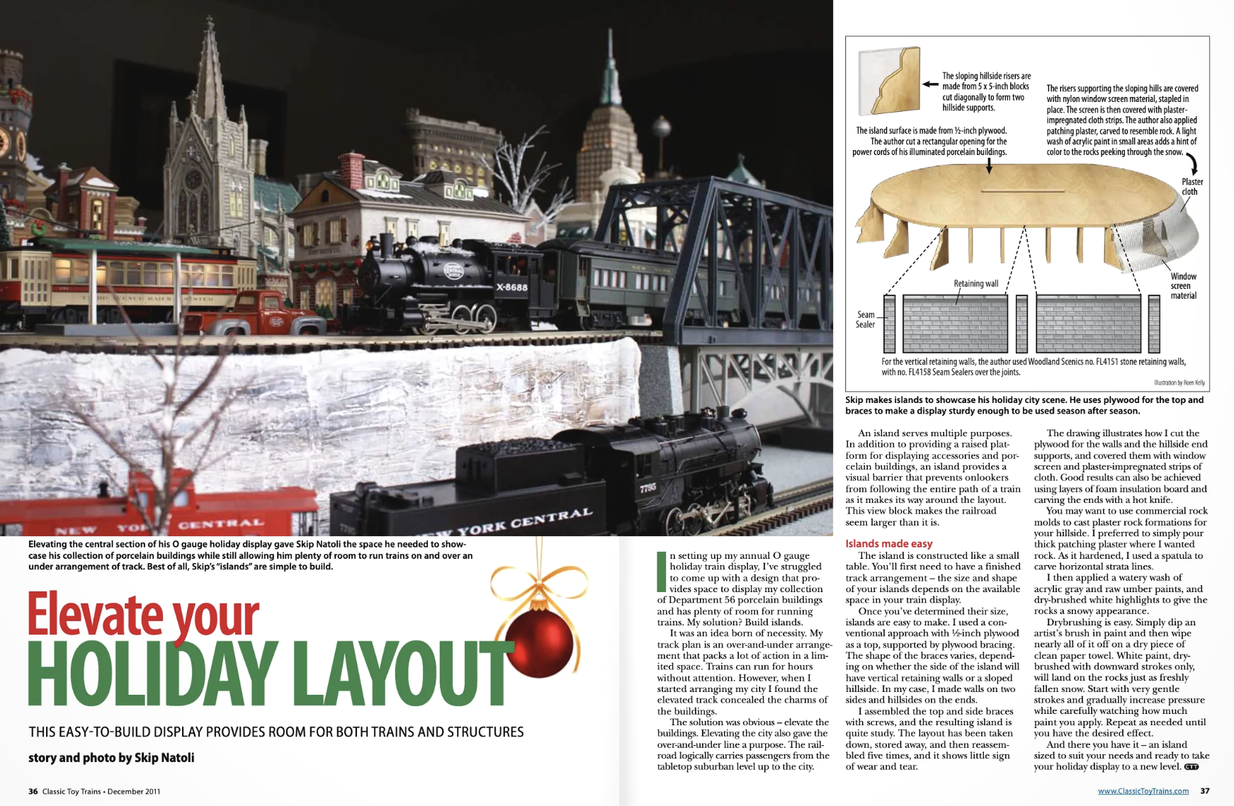 spread of Christmas layout feature story