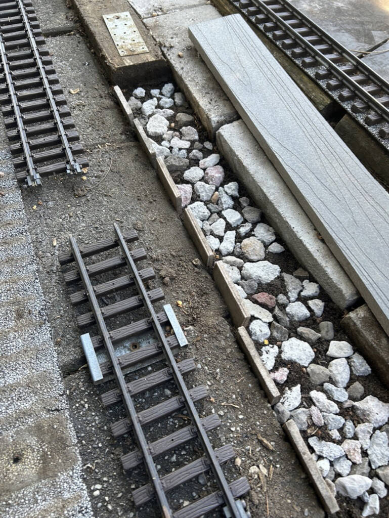 track with stones and roadbed