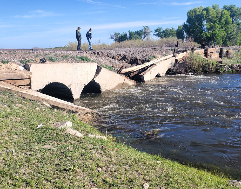 Collapsed irrigation canal
