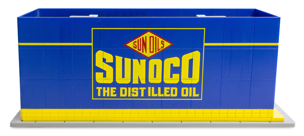 blue and yellow Sunoco graphics