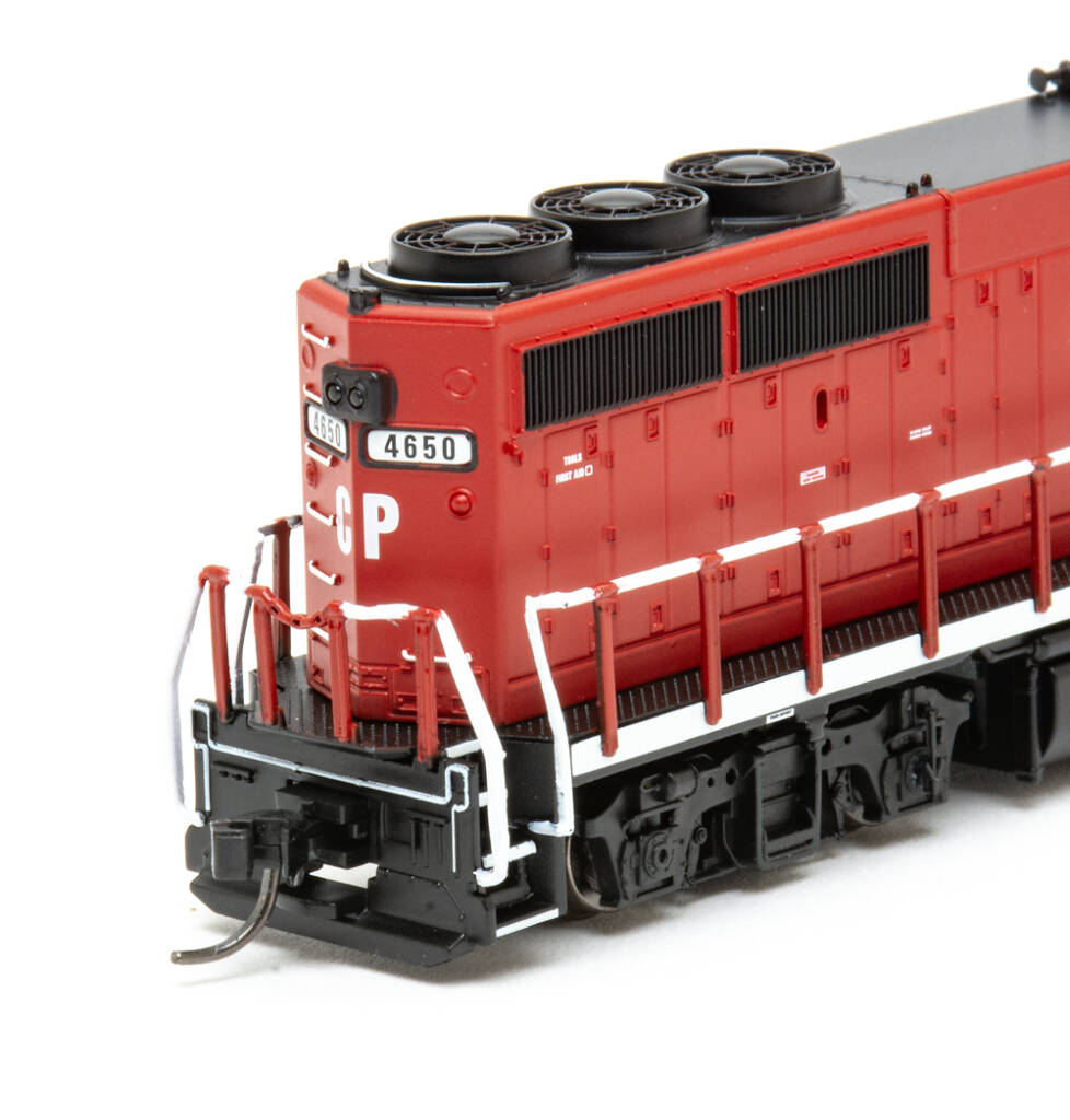 long hood of N scale diesel locomotive