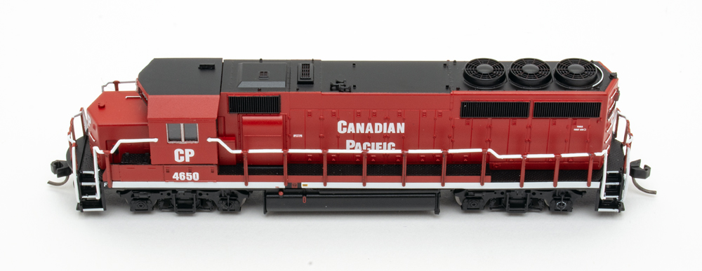 roof of N scale diesel locomotive