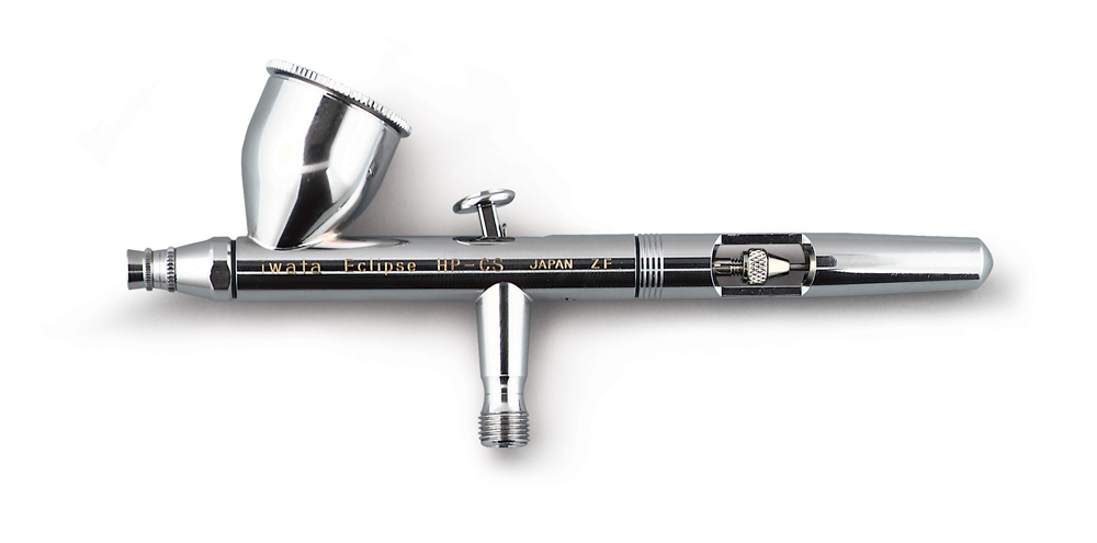 Color image of silver-plated airbrush.