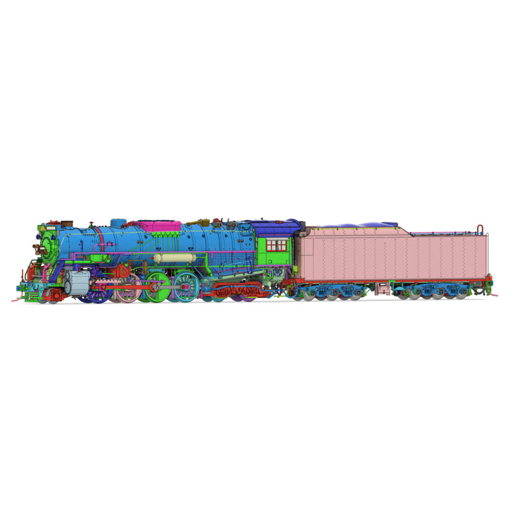 A computer scan of a locomotive