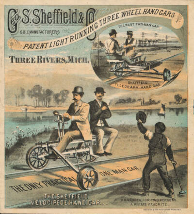 Printed advertisement for the Sheffield Velocipede Co.