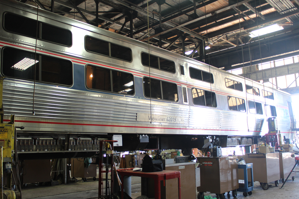 Passenger car in shop building