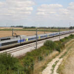 High speed train in countryside