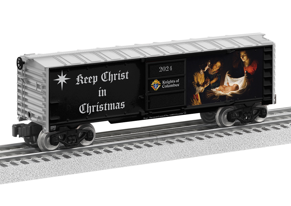 dark blue Christmas model boxcar