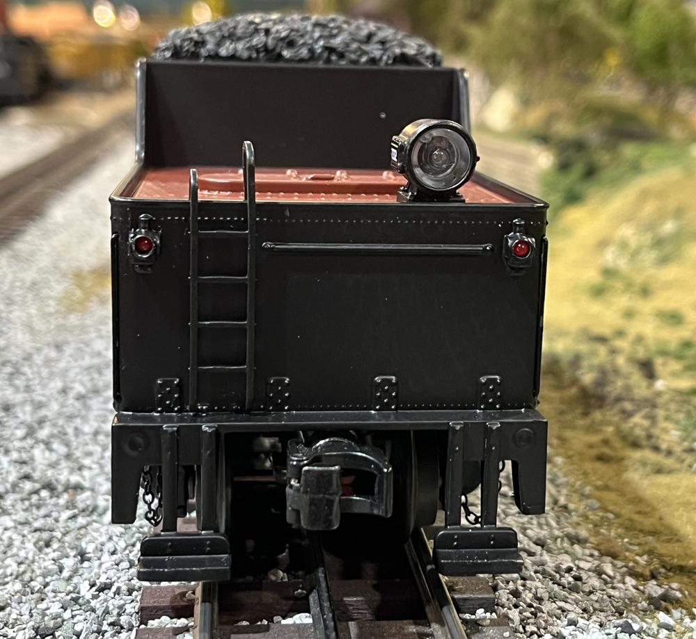 end of model steam locomotive tender
