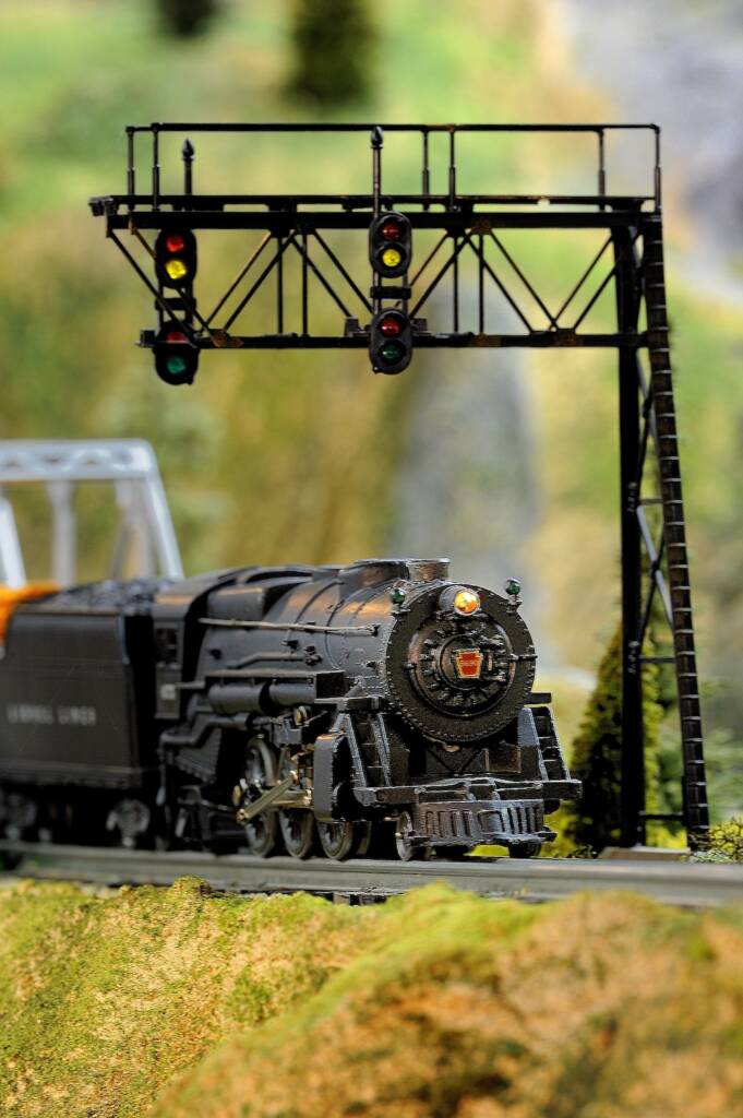 steam locomotive on layout