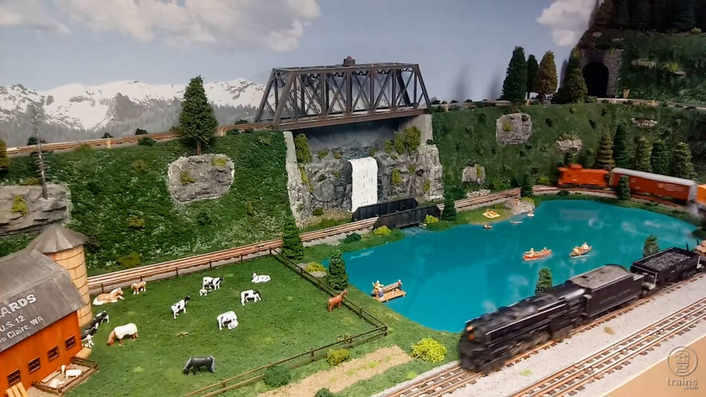 scene on toy train layout