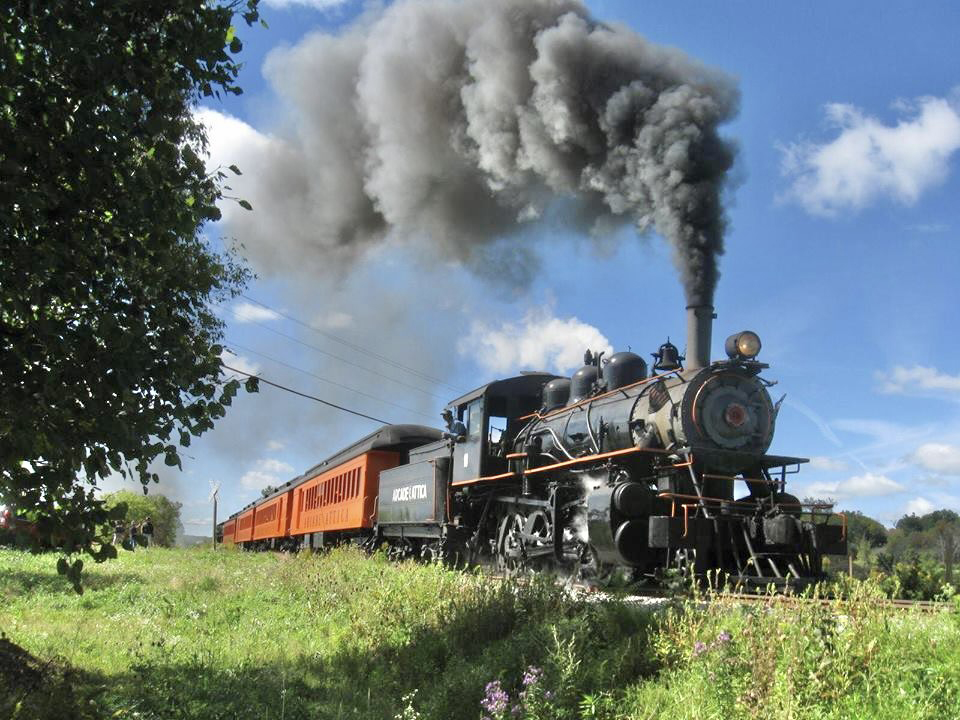 Steam engine with large plumb of smoke