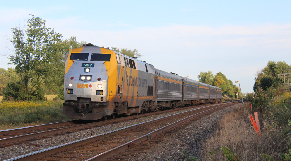 VIA corridor assenger train with heritage HEP cars